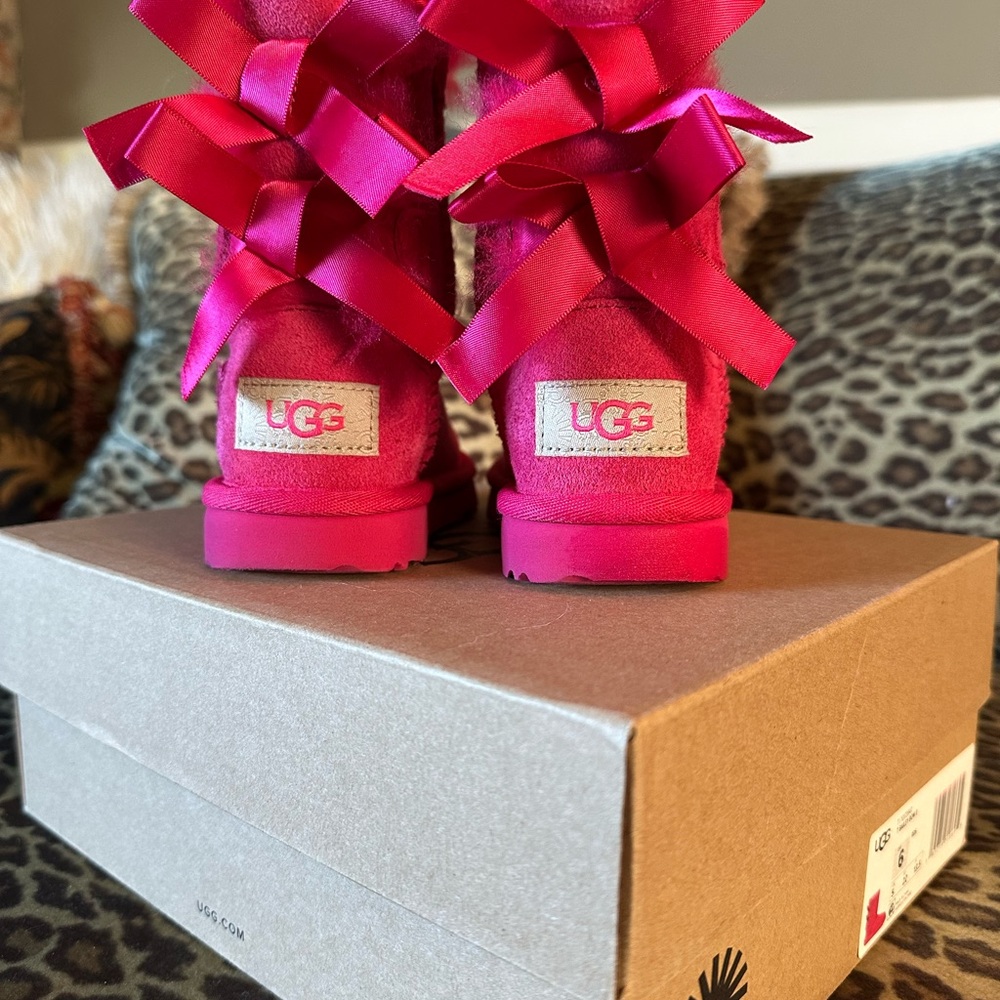 UGG Kids Fuchsia Boots with Bows (Sold)